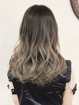 ブルー(BLUE) 【Blue】#外国人風バレイヤージュ#ホワイトグレージュ