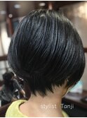 襟足の綺麗なショートボブ #黒髪#丸みショートボブ
