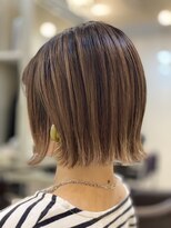 ヘアーサロン イルア 北越谷(hair salon I'LUNA)&nbsp;外ハネ切りっぱなしボブ　ショコラベージュ　20代30代40代
