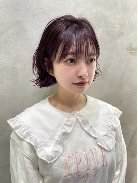 ロンドネートゥル 新潟(Lond naitre) ラベンダーピンクのふわっとボブ（新潟/万代）