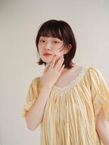 ムク 甲府(muku.)&nbsp;ミディアムヘア/斜めバング/グレージュカラー/甲府駅