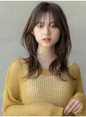前髪あり/顔周りレイヤー/アッシュブラウン