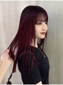 ワンレッド / ボルドーカラー / ブリーチなし