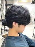 毛流れパーマ センターパート 博多美容室