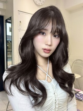 オニキス(ONYX) e33韓国レイヤーカットハッシュカットブリーチなしグレージュ