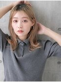 #62/イメチェン/ホワイトブロンド/外ハネボブ/ワイドバング/仙台