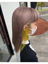 マインズリノ(MINDS LINO) グレージュ×ネオンイエロー