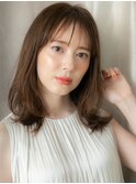 ドライパーマくびれヘア小顔ミディアムレイヤー319Z戸頭30代40代
