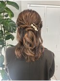 プラチナベージュ　こて巻き編みおろし仕上げ♪　