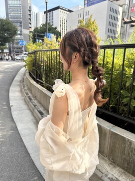 エンディアリング 東銀座(Endearing) 結婚式参列に♪/お呼ばれヘア/おとなっぽヘア/編み込み/ロング