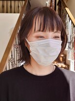 ヘアモード カクテル&nbsp;オン眉×ニュアンスボブ　【ニシヤマ　ミホ】