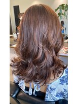 エファッセ 伊奈店(efface)&nbsp;艶髪×ピンクブラウン×外はね×ピンク系カラー×巻き髪