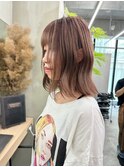 【GEEKS渋谷】ピンクベージュ/レイヤーボブ/20代30代/ハイトーン