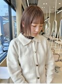 似合わせカットボブ小顔カット透明感カラーミルクティカラー