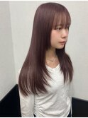 【レイヤーカット/ピンクブラウンロング/10代】