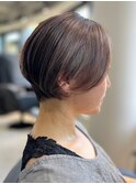 似合わせショート/細めハイライト/くすみベージュ/ショートボブ