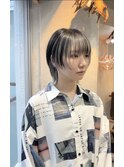 10代20代30代ウルフヘアインナーカラーホワイトグレー