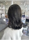 柔らか質感セミロングウェーブ×オリーブブラウン
