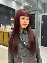 テトヘアー(teto hair) ブリーチなしダブルカラー ワインレッド