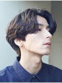 名駅ルーズパーマスパイラルパーマメンズカットセンターパート