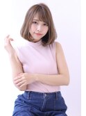 ことりベージュローライト大人かわいい小顔スリークボブ大人ボブ