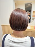 20代30代40代50代/ミニボブ/似合わせカット/レッドブラウン