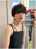 ニュアンスパーマショート_オリーブベージュレイヤーカット