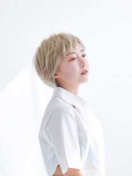 ラフィスヘアーチル 松山大街道(La fith hair chill) 【La fith】ハンサムショート×ハイトーンカラー