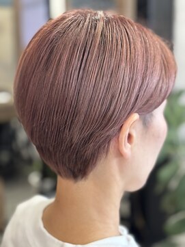 ベレッタ 枚方店(veretta.) ピンクベージュのショートヘアー　担当　小林/くすみピンク/小顔