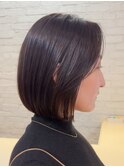 調布黒髪ボブミニボブタッセルボブワンカラーブルーブラック
