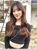 ナチュラルハイライト ベージュカラー ロングヘア