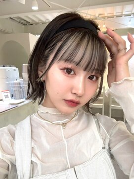 ロンドヴァリー 渋谷店(Lond vallee) イメチェン外ハネボブワイドバングホワイトブロンド美髪韓国