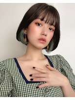 ロンドリゼル 札幌(Lond RiseL)&nbsp;オリーブグレー/前髪/ボブ/マロンベージュ/レイヤーカット/小顔