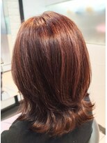 ヘアースタジオ ジェイワン(hair studio J ONE)&nbsp;30代40代50代60代ミディアム　外ハネボブ　白髪ぼかしハイライト
