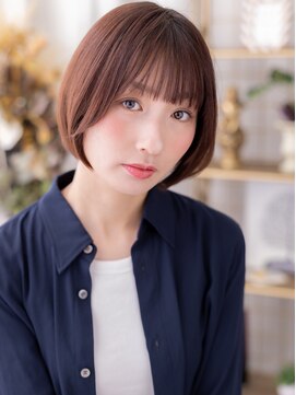 透けバングバーガンディ小顔ミニボブレイヤーa北浦和30代40代