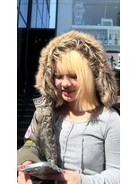 アース エレガンス 吉祥寺店(EARTH Elegance)&nbsp;柔らかミルクティーベージュの切りっぱなしボブ