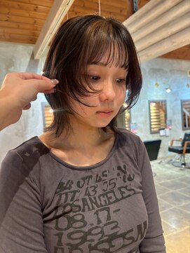 クレエ ヘアー デザイン(creer hair design) 韓国風ヘアショートウルフ前髪パーマぱっつん前髪メンズライク