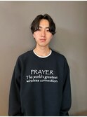 センターパート(ルーズパーマ)