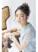 結婚式や二次会に◎ルーズなお団子ヘア