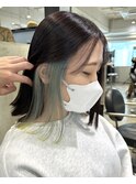 ★インナーカラー_ミントブルー×イエロー★