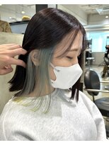 ★インナーカラー_ミントブルー×イエロー★