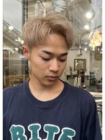 メンズバイココテラス 豊中(men's by cocoterace) ホワイトベージュ/メンズブリーチカラー/アップバング