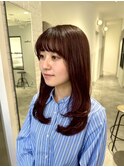 レイヤーカット×ラベンダーブラウン