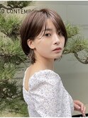くせ毛多毛ボブインナーカラーブリーチ外ハネ結べる夏