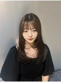 韓国風スタイル/くびれヘア/ワンホンレイヤー/ロング