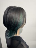 インナーカラー　グリーン