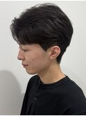 メンズセンターパートパーマ韓国風パーマリバースパーマ刈り上げ