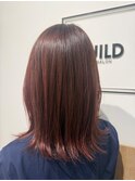 艶感レッドブラウンのミディアム