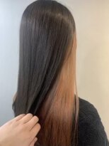 エイム ヘア リンク 長津田店(eim hair rink)&nbsp;ピンクベージュインナーカラー/ストレートロング/デザインカラー