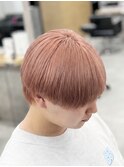 ピンクミルクティーマッシュメンズブリーチメンズハイトーン